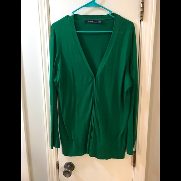 Eloquii Sweaters - Kelly Green V-Neck Cardigan Sweater Eloquii Sweaters - Kelly Green V-Neck Cardigan Sweater